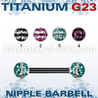 utnpfr5d straight barbells anodized titanium g23 implant grade nipple