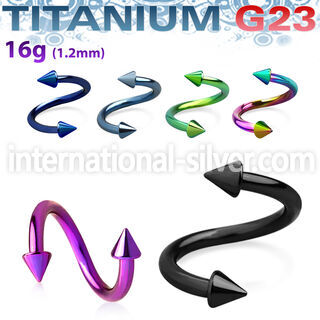 utspen25 spirals twisters anodized titanium g23 implant grade eyebrow
