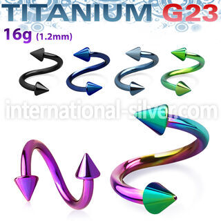 utspen spirals twisters anodized titanium g23 implant grade eyebrow