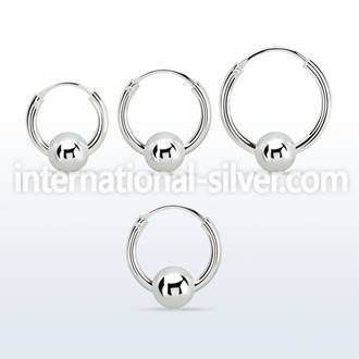 vbcr14m 925 silver ball closure earrings (1.6mm) with 5mm ball