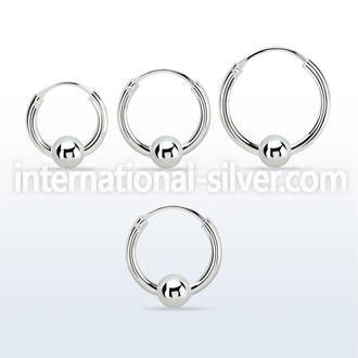 vbcr14s 925 silver ball closure earrings (1.6mm) with 4mm ball