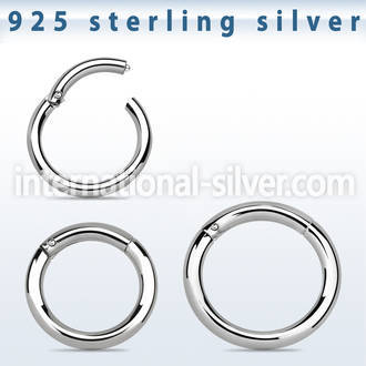 vsegh14 925 silver seamless and segment rings ear lobe septum piercing