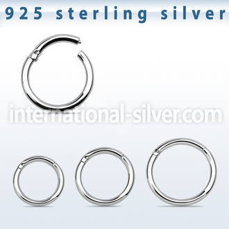 vsegh16 925 silver seamless and segment rings ear lobe septum piercing