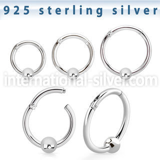 vsegh16b3 sterling silver hinged segment hoop 16g