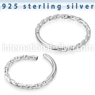 vsghb16 sterling silver hinged segment hoop 16g twisted