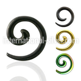 wspgt tapers anodized surgical steel 316l ear lobe