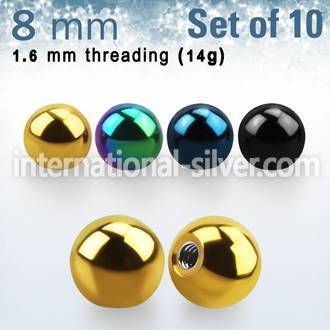 xbt8g loose body jewelry parts anodized surgical steel 316l belly button
