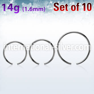 xcr14g pack w 10 pcs. 316l steel ball closure ring post  1.6mm