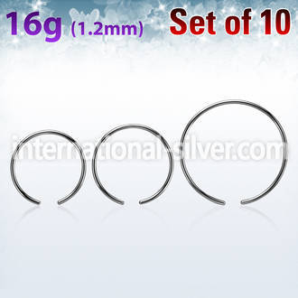 xcr16g pack w 10 pcs. 316l steel ball closure ring post  1.2mm
