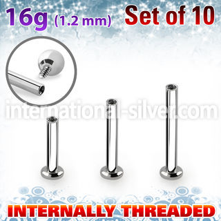 xtrlbic set of steel tragus labret, 16g w 2.5mm base plate