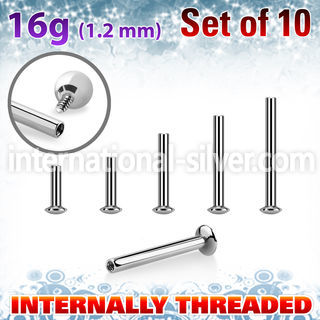 xtrufo16 steel ufo tragus labret posts w internal threading 1.2mm