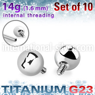 xubal5i titanium 5mm balls internal threading bars
