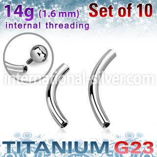 xubn14gi titanium internal curved barbell bars 10pcs