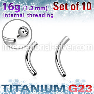 xubn16gi titanium internal threading curvedbarbellbars 10pcs