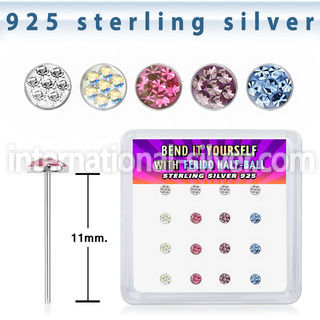 yxfr16m silver bend it to fit nose studs 22g ball ferido