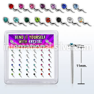 yxsmm36 925 silver bend it yourself nose studs nose piercing