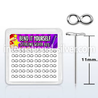 yxvfn36 bend it to fit nose studs silver 925 nose