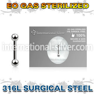 zbbeb25 surgical steel barbell eo gas sterilized