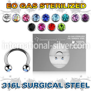 zcbe2c eo gas sterilized piercing surgical steel circular barbell 3mm balls