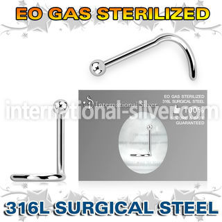 znsb sterilized surgical steel nose screw 20g 2mm ball top