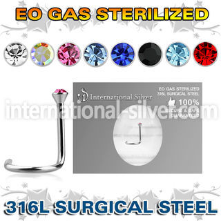 znscb surgical steel screw sterilized round color gem