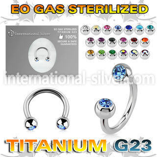 zucbe2c sterilized titanium horseshoe gem balls