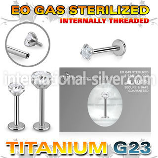 zulbin12 sterilized titanium labret stud 16g cz internal