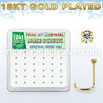 18nwpxc box w gold plated silver nose screw w set 1.5mm crystals