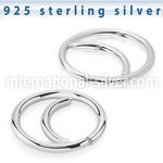 agsea18 sterling silver seamless nose ring hoop moon