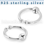agsepn silver fake septum ring with 3mm ball
