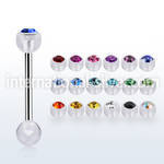 bbajb5 straight barbells surgical steel 316l with acrylic parts tongue