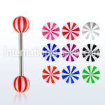 bbbe straight barbells surgical steel 316l with acrylic parts tongue
