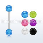 bbbuv5 straight barbells surgical steel 316l with acrylic parts tongue