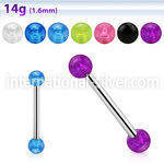 bbbuv5 straight barbells surgical steel 316l with acrylic parts tongue