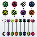 bbdxa straight barbells surgical steel 316l with acrylic parts tongue