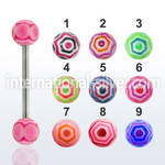 bbdxf straight barbells surgical steel 316l with acrylic parts tongue
