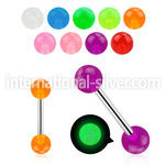 bbgl straight barbells surgical steel 316l with acrylic parts nipple