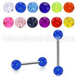 bbgt straight barbells surgical steel 316l with acrylic parts tongue