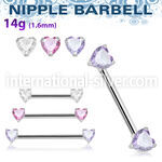 bbnphz surgical steel 14g barbell nipple piercing