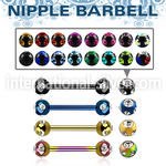 bbnpt5c straight barbells anodized surgical steel 316l nipple
