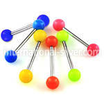 bbsa straight barbells surgical steel 316l with acrylic parts tongue