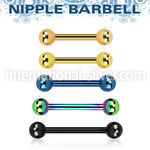 bbtb4 straight barbells anodized surgical steel 316l nipple