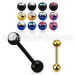 bbtc straight barbells anodized surgical steel 316l tongue