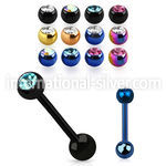 bbtm straight barbells anodized surgical steel 316l tongue