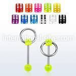 bbuvdisl straight barbells surgical steel 316l with acrylic parts tongue