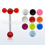 bbuvspn straight barbells surgical steel 316l with acrylic parts tongue