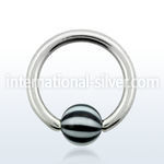bcad5 316l steel closure ring w 5mm acrylic beach ball design