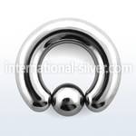 bcr0 hoops captive rings surgical steel 316l ear lobe