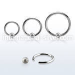 bcr14f4 steel captive bead ring, 14g w 4mm frosted ball