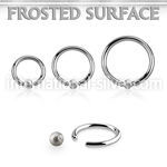 bcr16f3 steel captive bead ring ring, 16g w 3mm frosted ball